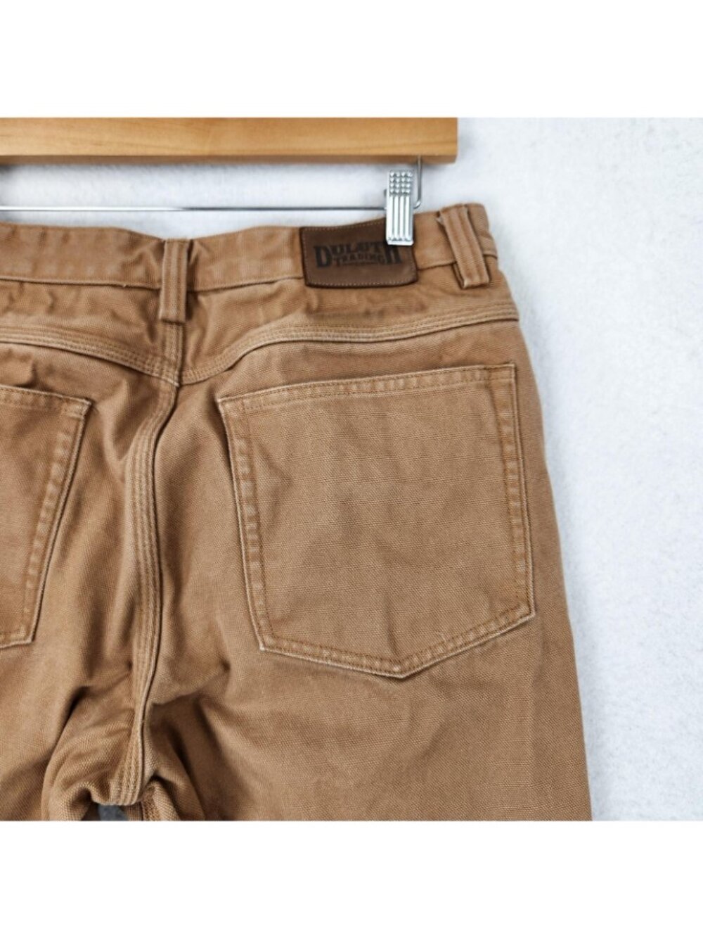 Duluth Trading Pants Mens 34x34 Brown Canvas Flannel Lined Straight Leg Workwear - Picture 12 of 15